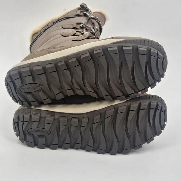 BearPaw Desdemona Genuine Sheepskin Lined Lace Up Boot Stone‎ Gray Size US 9 - Picture 8 of 15